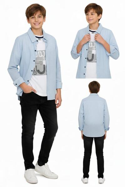 AYKİDSCLUP Boy's Seasonal 3-Piece Striped Shirt Set – Casual Stylish Combinat...