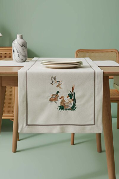 Rivaİstanbul Bird Embroidered Runner 50X130 cm