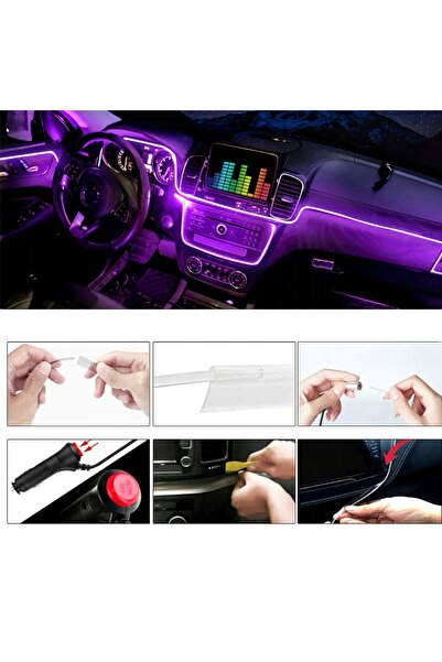 Interlook 6x FIR EL LUMINOS LED RGB, BANDĂ LUMINOASĂ AMBIANTĂ, CONTROL PRIN A...