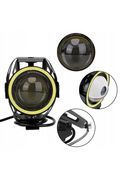 BDS Proiector de lucru cu halogen pentru motocicletă și ATV, cu inel LED, CRE...