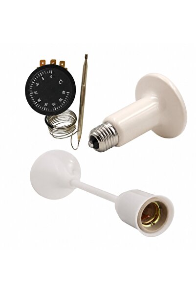 Efe Kuluçka Beyaz Seramik Isıtıcı Gazlı Termostatlı Seti 75 Watt