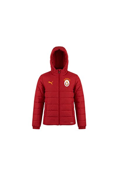 Puma Children's Yellow-Red Gsk Hooded Padded Jacket Jr Coat