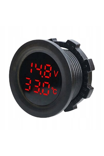 BDS Voltmetru digital LED + Termometru, pentru montare pe panou de instrumente