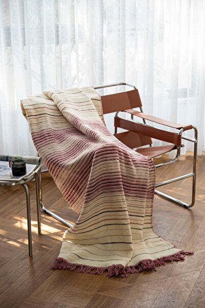 Cotton Collection New Line Cotton Tv Blanket Dried Rose