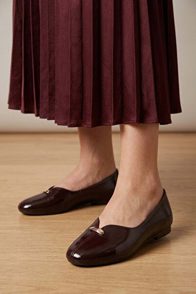 Ayakkabı Fuarı Elit Pm567 K7012 Women's Ballet Flats Brown