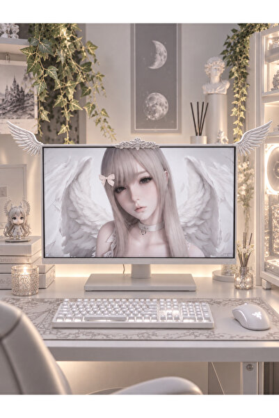 Polybunbun Melek Kanadı Monitör Köşesi 2 Adet Beyaz