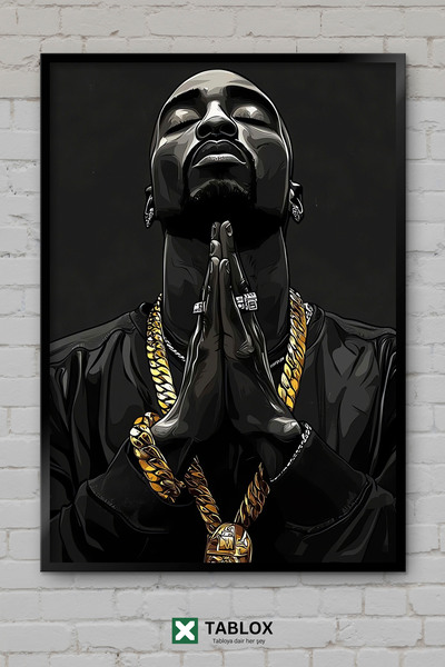 TABLOX 2pac Tupac Ράπερ Ράπερ Χιπ Χοπ Μύθος της μουσικής Αφίσα με κορνίζα Δια...