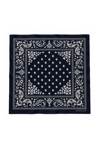 tarzınısec Choose Your Style Black Classic Bandana Patterned Scarf 70 X 70 cm
