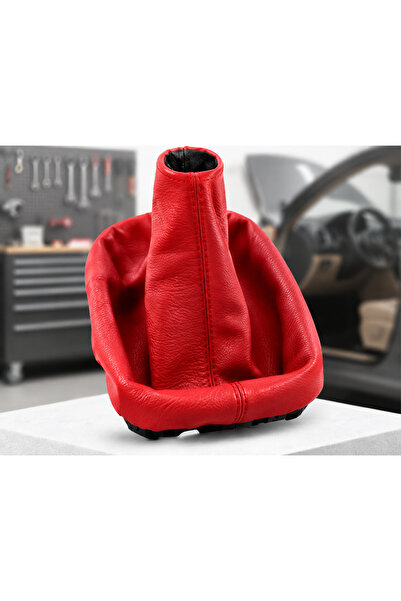 Sviesa Gear Shift Boot Red Leather Stitched Leather - Compatible with All Veh...