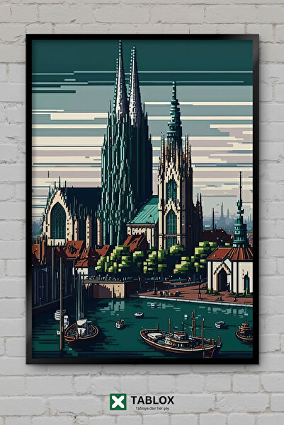 TABLOX Wolfsburg Pixel Art Vfl Αφίσα Pixel Art Ποδοσφαίρου με Πλαίσιο, Διακοσ...