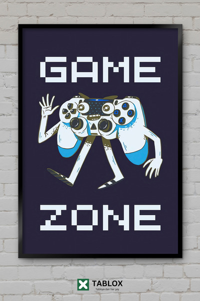 TABLOX Igračka zona Gaming zona Gamer Neon zidni poster Uramljeni dekorativni...