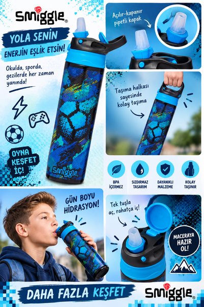 SMIGGLE Trailblazer Yalıtımlı Paslanmaz Çelik Suluk 520 ml-Laci