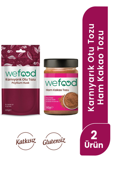 Wefood Ham Kakao Tozu 140 gr+ Organik Karnıyarık Otu Tozu 200 gr