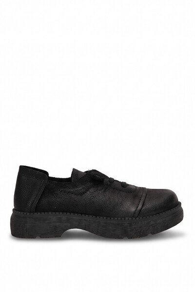 Mammamia D26Ka-3015 Women's Genuine Leather Casual Shoes Black