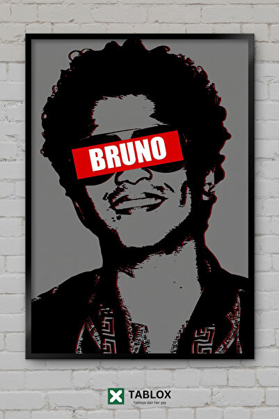 TABLOX Bruno Mars Τραγουδιστής Ποπ Μουσική Φανκ Πορτρέτο Κορνίζα με εμφάνιση ...