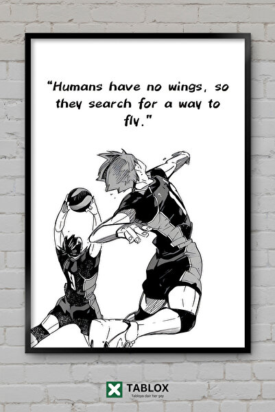 TABLOX Haikyuu Quotes Βόλεϊ Anime Manga Ιαπωνική αφίσα με διακοσμητικό πλαίσι...