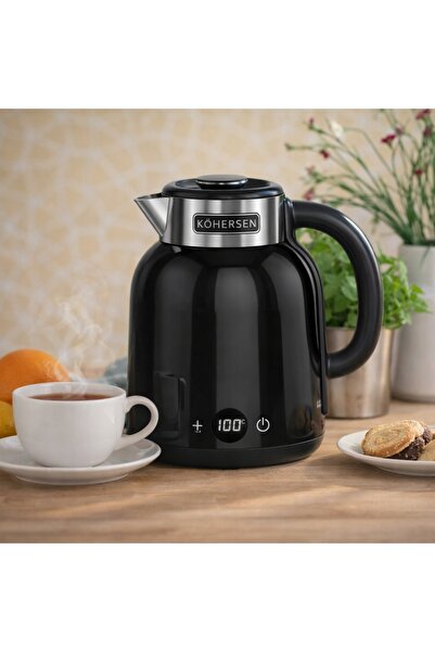 KOHERSEN Fierbător electric vintage 1.5L 2200W negru