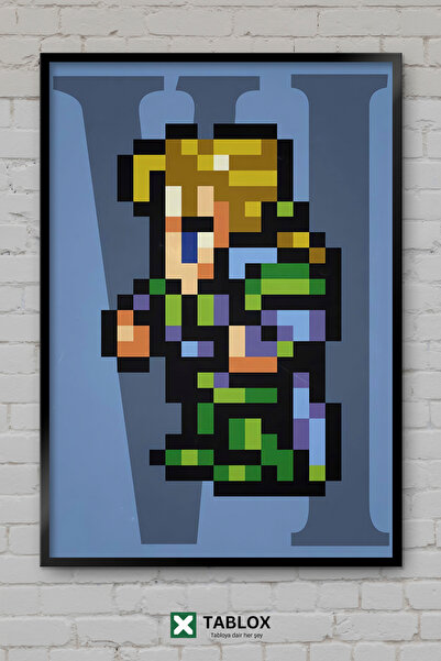 TABLOX Final Fantasy VI Sabin Pixel Sprite Art Poster Okvir Izgled Dekorativn...