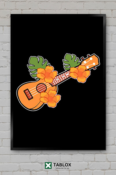TABLOX Ukulele cvetni muzički instrument havajske melodije, dekorativna MDF s...