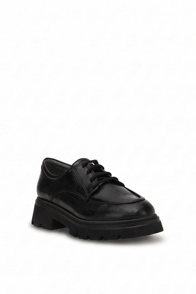Ayakkabı Fuarı Elit PM207 K8858 Pantofi casual de damă din piele naturală, negri