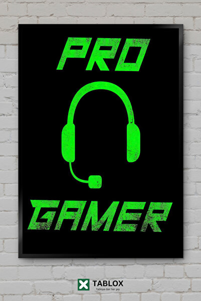 TABLOX Gaming Gamer Headset Căști Gamer Poster Neon Aspect cu ramă Decorativ ...