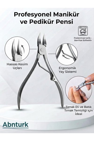 abnturk Profesyonel Paslanmaz Çelik 13cm Ergonomik Hassas Kesim Yan Keski Tır...