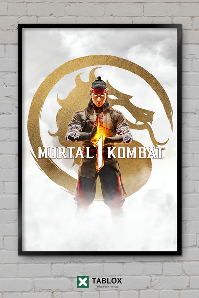 TABLOX Mortal Kombat 1 Fighting Game Διακοσμητικός πίνακας MDF με χρυσό πλαίσιο