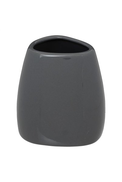 5FIVE Stoneware Toothbrush Holder (8.5 x 7.5 x 9.5 cm, Pebble Gray)