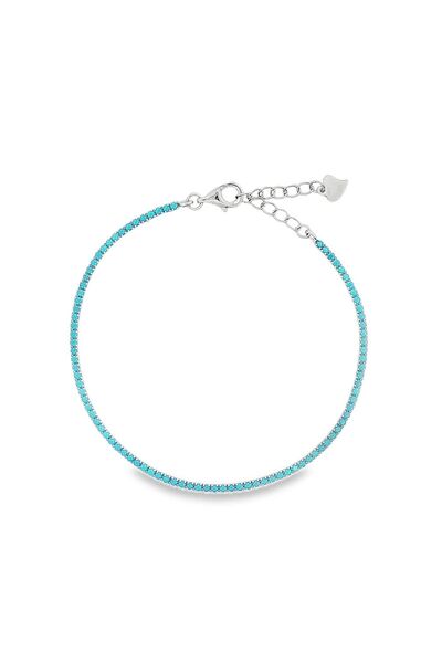 Bijuteria SORELLY Brățară tenis din argint de 1,8 mm cu pietre turcoaz