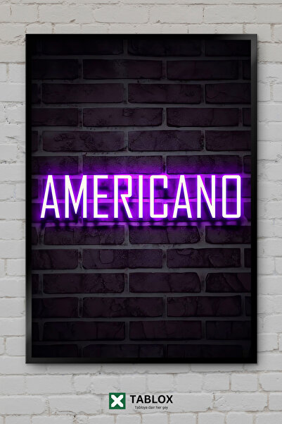 TABLOX Americano Kahve Coffee Art Poster Wall Decor Frame Look Decorative Mdf...
