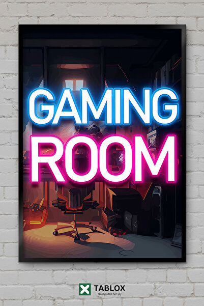 TABLOX Gaming Room Διακοσμητικός πίνακας MDF με εμφάνιση πλαισίου αφίσας νέον...