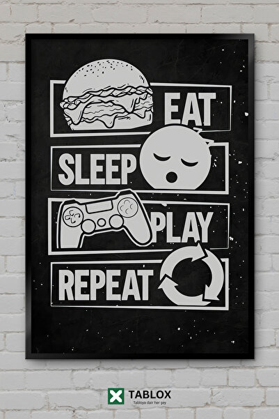 TABLOX Citat za gejmera, motivacioni neon poster, uokvirena dekorativna MDF s...