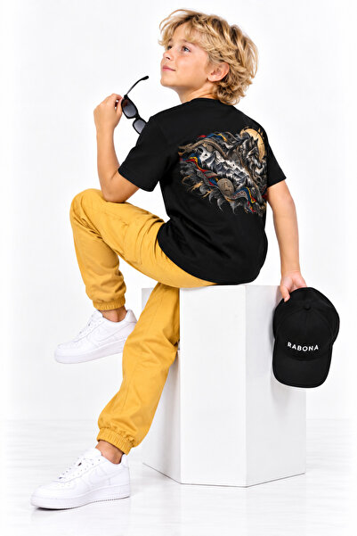 Rabona Fashion Παιδικό Μπλουζάκι με Γραφικό Σχέδιο Καρπαθιακής Λύκης Ρουμανία...