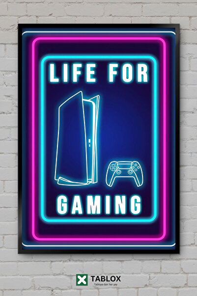 TABLOX Gamer Player Gaming Neon Αφίσα Διακοσμητικό Τέχνημα Τοίχου Διακοσμητικ...