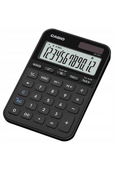 Casio Calculator MS-20YC-BK Alimentat cu baterii și solar