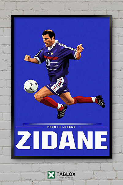 TABLOX Ζινεντίν Ζιντάν, ποδοσφαιριστής, αφίσα ποδοσφαίρου γαλλικού θρύλου, κο...
