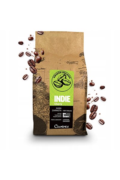 Caveres Boabe de cafea India Cherry 1 kg - robusta intensă proaspăt prăjită