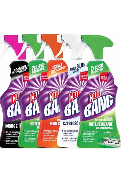 Cillit Bang Kit de curățare spray XXL pentru baie și bucătărie 5 x 750 ml