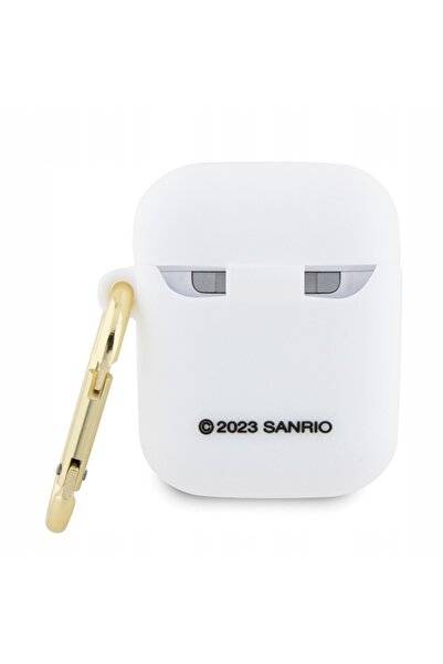 NO BRAND Husă pentru Airpods 1/2, din silicon, cu cap de pisicuță 3D Hello Kitty