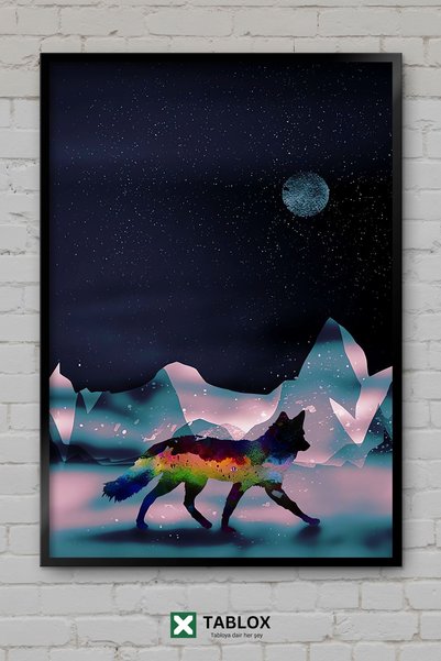 TABLOX Winterfox Winter Fox Фантастичен арт постер за стена, рамкирана декора...
