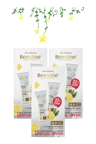 Beesline 3 قطع من منظف تفتيح البشرة 4 في 1 بيرفكت راديانس 150 مل