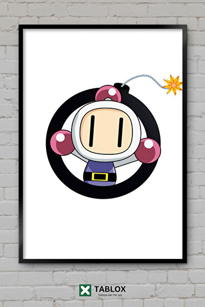TABLOX Its Me Bomberman Video Game Retro Pixel Poster Frame View Tablou decor...