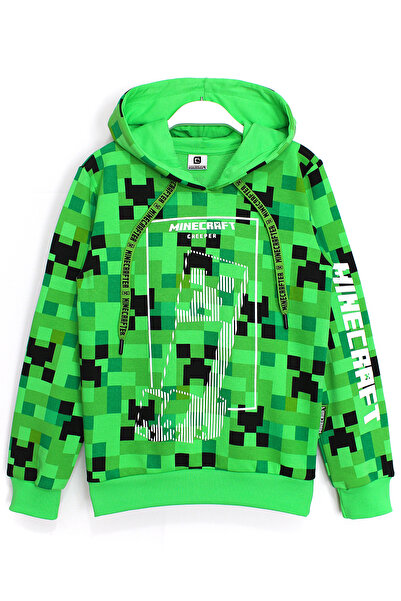 DobaKids Mine Craft 3D Baskılı Erkek Çocuk Kapüşonlu 3 İp Sweatshirt - ManiCr...