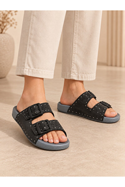 Trendline Women's Double Buckle Comfortable Sole Comfortable Slippers