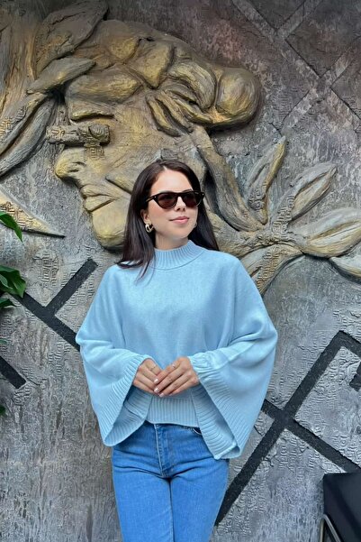 sunfyre Bat Sleeve High Neck Knitwear Sweater Sun529