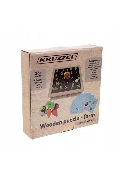 KRUZZEL Memory Farma Joc de memorie Puzzle Jucărie pentru copii Forme de memorie