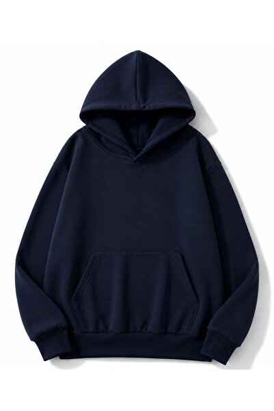 MOONBULL Unisex Şimşek Taş Sırt Baskılı Kanguru Cepli Kapüşonlu Oversize Sweatshirt