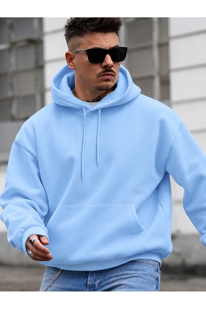 belissia Unisex Erkek/Kadın KAPUŞONLU Renkli Pamuklu Oversize Sweatshirt