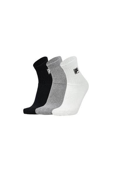 Fila Αθλητικές Κάλτσες Unisex F9000 Λευκό Γκρι Μαύρο 3 τεμάχια