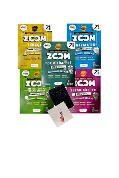 Günay Yayınları ZOOM 7.SINIF 5'Lİ SORU BANKASI SET-YENİ BASKI-VANTUZ+ÇANTA SÜSÜ